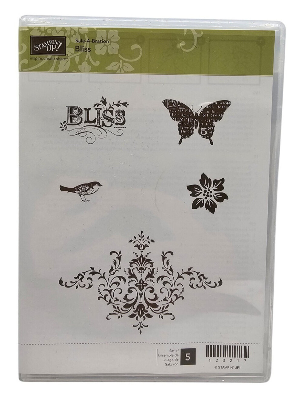 Stampin' Up! Bliss Rubber/Cling Stamp Set NEW